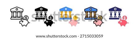Saving Account Multiple Style Icon Set Collection..