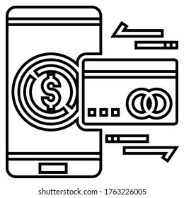 Saving account Online icon, Financial icon, icon Outline Vector