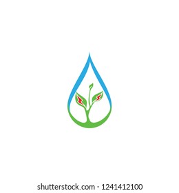 Saving anergy logo, Water drop with leaf logo