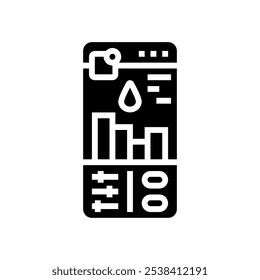 saving app water glyph icon vector. saving app water sign. isolated symbol illustration