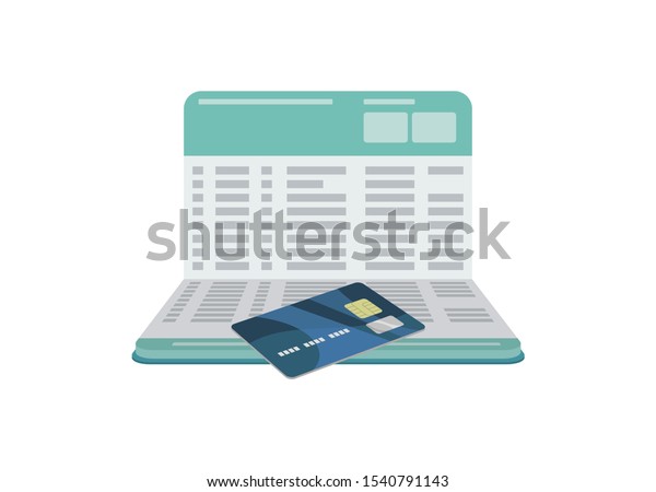 Saving book and\
ATM card. Simple\
illustration.