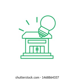 saving bulb electric with facade house
