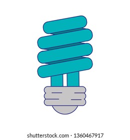 Saving bulb light spiral isolated blue lines