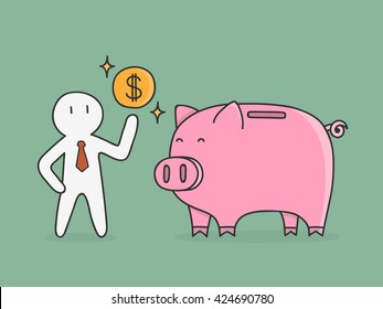 Saving. Business Concept Doodle Illustration.