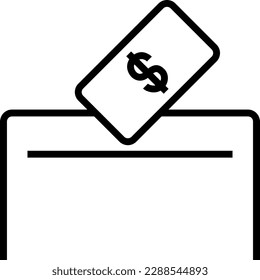 Saving Business icon with black outline style. money, cash, bank, payment, investment, financial, stock. Vector illustration