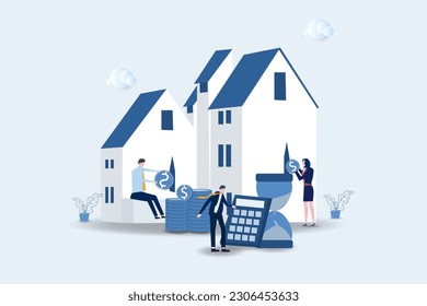 Saving to buy a house or home savings concept .Planning savings money to buy a home Real estate or property investment Mortgage concept.vector illustration