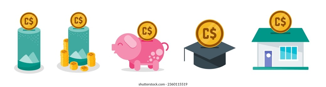 Saving Canadian Dollar Money Set
