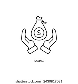 saving concept line icon. Simple element illustration. saving concept outline symbol design.