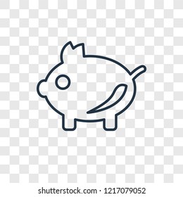 Saving concept vector linear icon isolated on transparent background, Saving concept transparency concept in outline style