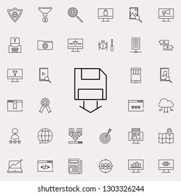 saving diskette data icon. seo and online marketing icons universal set for web and mobile