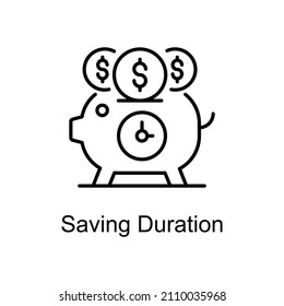 Guardar iconos de esquema vectorial de duración para los proyectos digitales o de impresión.