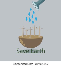 Saving the Earth ecology concept