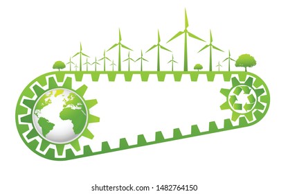 saving and ecology friendly concept World environmental Vector illustration