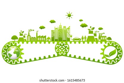 saving and ecology friendly concept World environmental Vector illustration