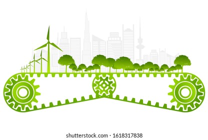 saving and ecology friendly concept World environmental Vector illustration