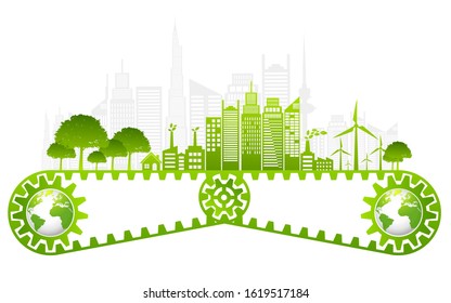 saving and ecology friendly concept World environmental Vector illustration