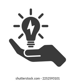 Saving electricity glyph icon isolated on white background.Vector illustration.