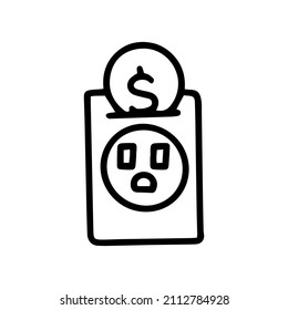 saving electricity line vector doodle simple icon