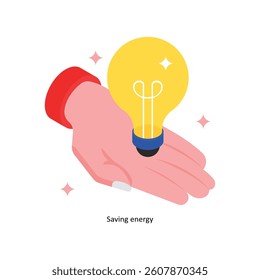 Saving energy Concept isometric Style Illustrations. Eps 10 File