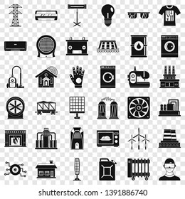 Saving energy icons set. Simple style of 36 saving energy vector icons for web for any design