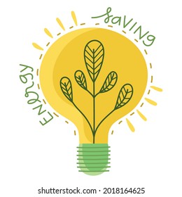 saving energy light bulb cartoon