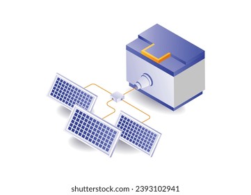 Saving energy solar panels infographic concept