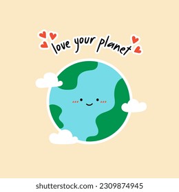 Saving environment, save clean planet and net zero. Happy Earth Day! Vector eco illustration for social poster, banner or card on the theme of saving the planet. Modern cartoon flat style illustration