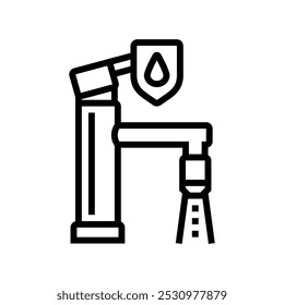 saving faucet water line icon vector. saving faucet water sign. isolated contour symbol black illustration