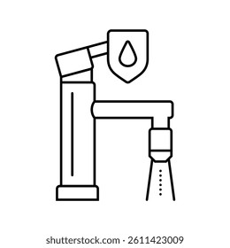 saving faucet water line icon vector. saving faucet water sign. isolated contour symbol black illustration