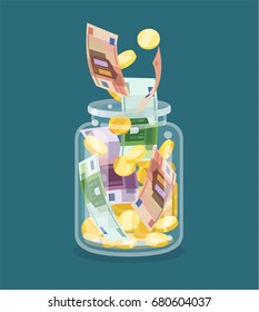 Saving flat money jar