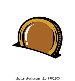 Saving gold coin cartoon vector illustration