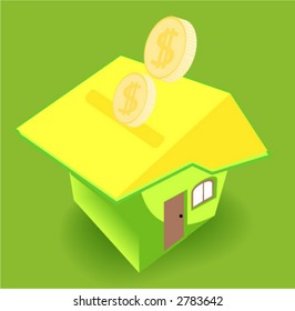 Saving for a House Icon - Vector