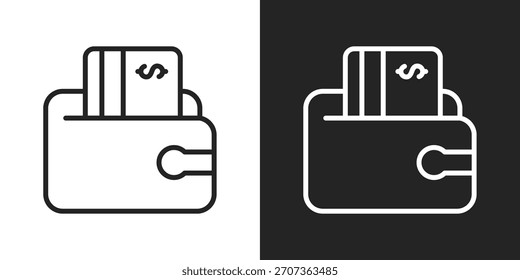 Icono De Ahorro En Estilo De Línea En Blanco Y Negro