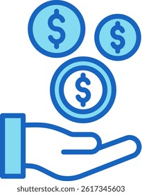Saving Icon Blue Vector Illustration