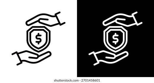 Salvando Ícone De Estilo Preto-E-Branco Plano