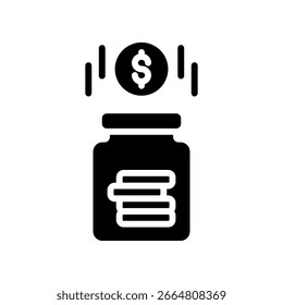 Saving Icon Glyph Vector Illustration