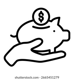 Estilo De Línea De Icono De Ahorro Para Varios Propósitos De Diseño