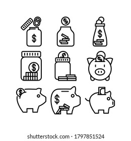 Saving icon or logo isolated sign symbol vector illustration - Collection of high quality black style vector icons
