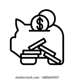 Saving icon or logo isolated. Sign or symbol vector illustration - high quality black style vector icon.
