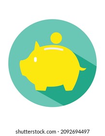 saving icon in piggy bank in illustrator vector design