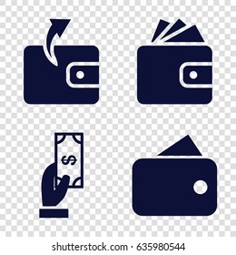 Saving icons set. set of 4 saving filled icons such as payment, wallet