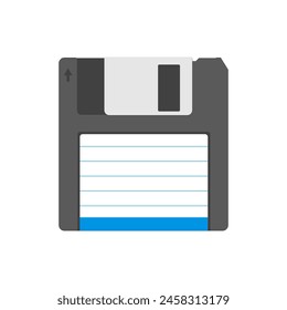 saving information. diskette. 90s. vector