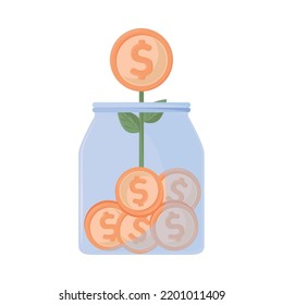 saving and investing money growth icon