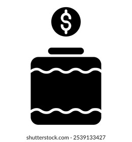 Saving jar icon , Business and finance illustration