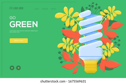 Saving lamp flyer, web banner, ui header, enter site. Invitation concept background. Layout illustration modern slider page. Grain texture, noise effect