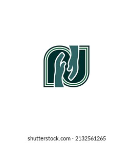 saving letter N logo icon flat vector design concept graphic