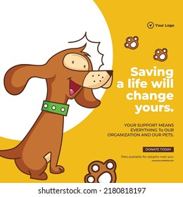 Saving a life will change yours banner design template.