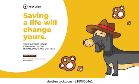 Saving a life will change yours landscape banner design template. 