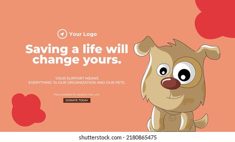 Saving a life will change yours landscape banner design template. 