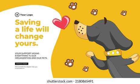 Saving a life will change yours landscape banner design template. 